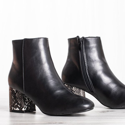 Schwarze Stiefel mit Prägung a&#39;la Rossana Schlangenhaut - Schuhe 1