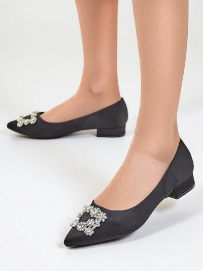 Royalfashion Damen Ballerinas aus satinähnlichem Material mit einer Schnalle Legant