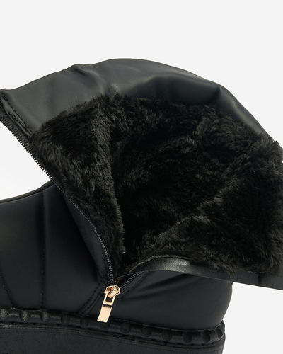 Royalfashion Schwarz Damenstiefel a'la Schneestiefel Oterika