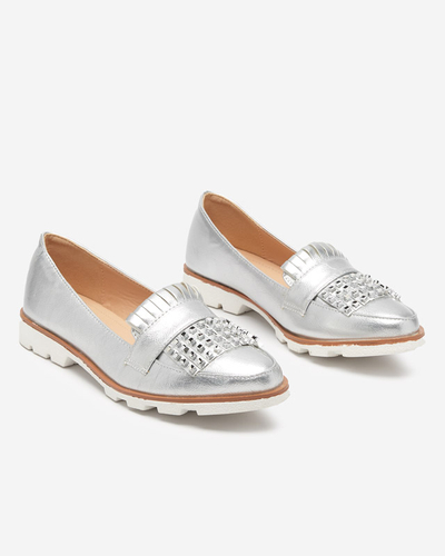 OUTLET Silber lackierte Loafer mit Fanreso-Jets - Schuhe