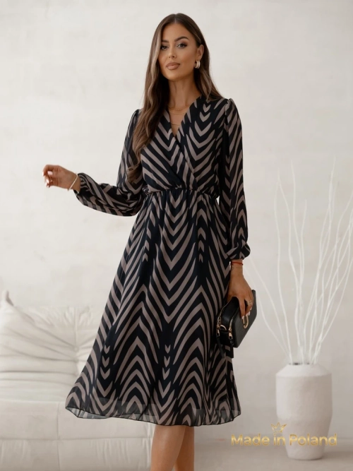 Жіноча сукня міді з принтом Eleganza Stripes