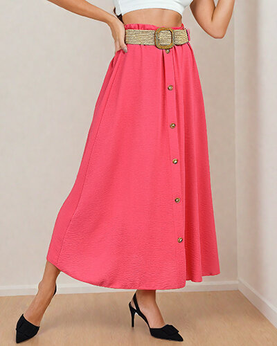 Royalfashion Damen Midirock mit Gürtel