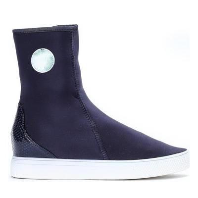 Botki a'la trampki w kolorze granatowym - Obuwie