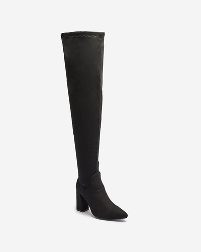 Schwarzer Damen-Stiletto-Stiefel aus Öko-Wildleder Nerreg- Footwear