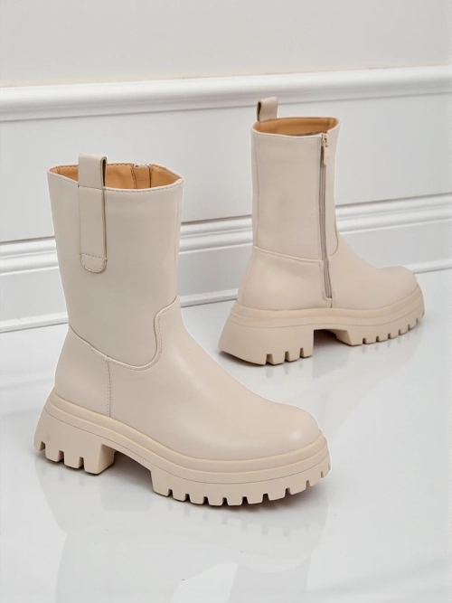 Вищі ботильйони жіночі еко шкіряні Scarlet Mist