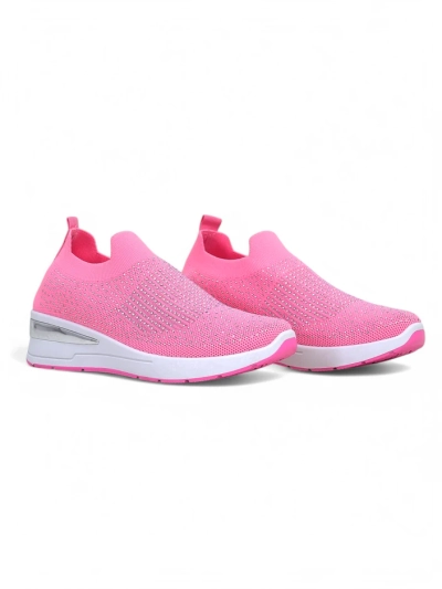 Royalfashion Schlupf-Wedge-Sneakers für Damen mit Strasssteinen Qelavise