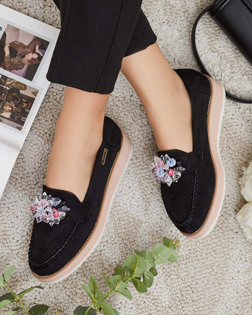 Мокасини Royalfashion з різнокольоровим камінням Restea
