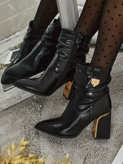 Damen Stiefeletten aus Öko-Leder mit Blockabsatz AshenPurl