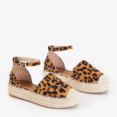 OUTLET Espadrilles auf Plateau mit Leo-Print Qitina - Schuhe