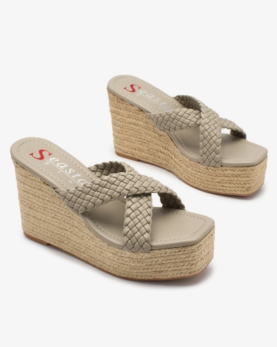 Жіночі шльопанці Royalfashion Grey на підборах Saxiffa