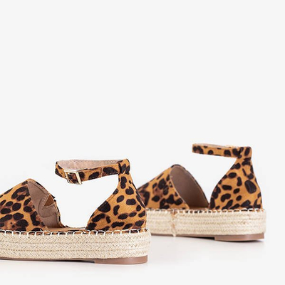 OUTLET Espadrilles auf Plateau mit Leo-Print Qitina - Schuhe