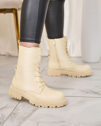 Royalfashion Beige Damen-Schnürstiefel Vacavva