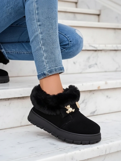 Royalfashion Damen Kurzstiefel a'la Schneestiefel Dobis