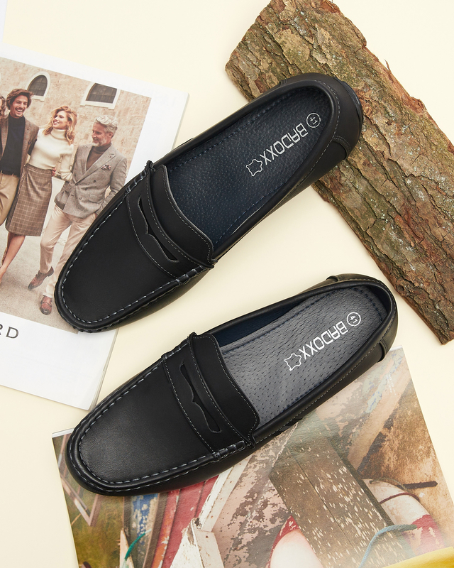 Schwarze Herrenmokassins Hacerno- Footwear