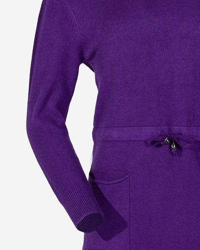 Violetter Damen-Tunika-Pullover mit Kapuze - Kleidung