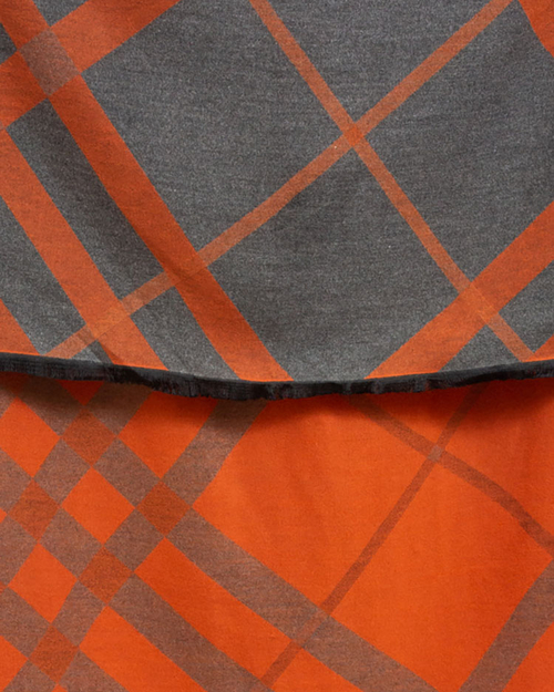 Royalfashion Сіро-помаранчевий жіночий легкий шарф з принтом