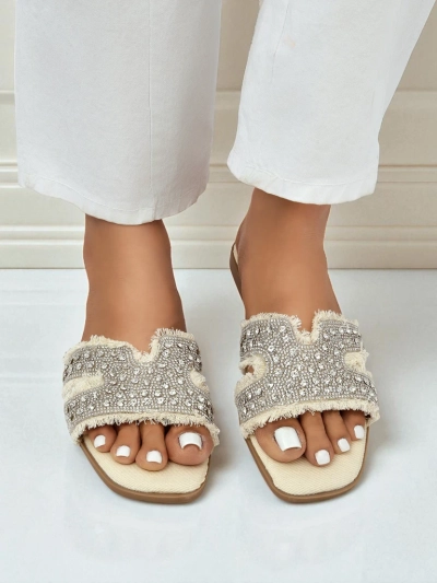Royalfashion Damen-Sandalen mit Strasssteinen CrystalEase
