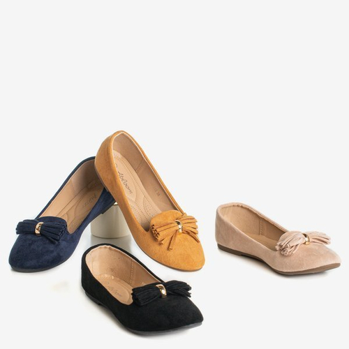 Світло-рожеві жіночі балетки з бахромою Fralise