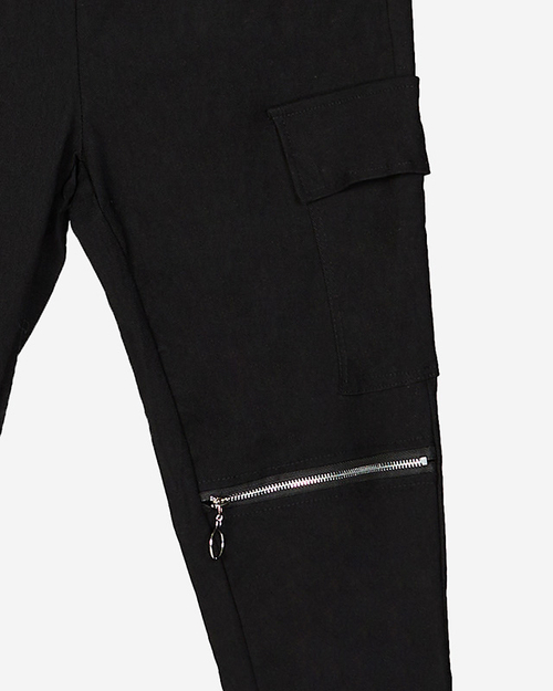 Чорні жіночі штани карго на ланцюжку - Одяг