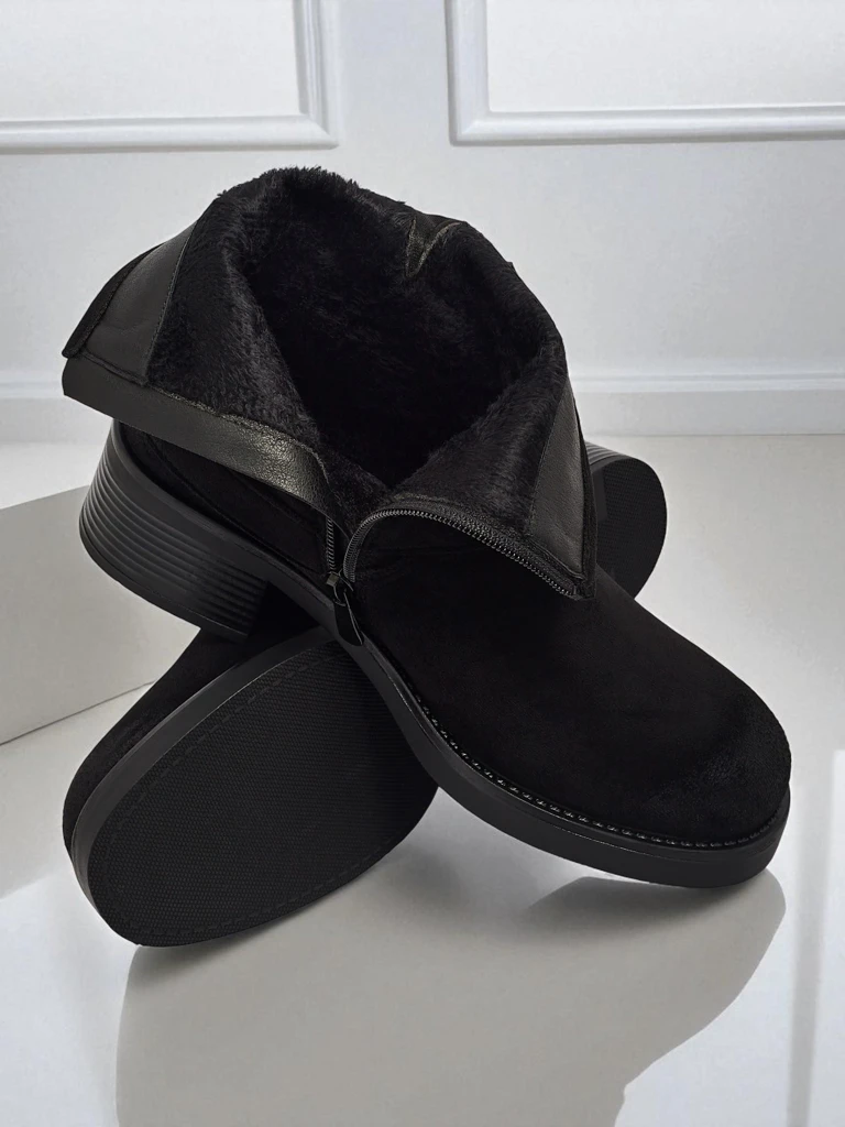 Damenstiefeletten aus Öko-Wildleder mit Schnallen Valtos