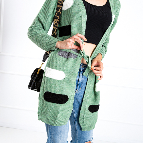 Зелений жіночий кардиган з кольоровими смужками (Туреччина)