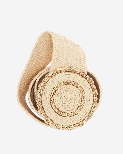 Beige geflochtener elastischer Damengürtel - Accessoires