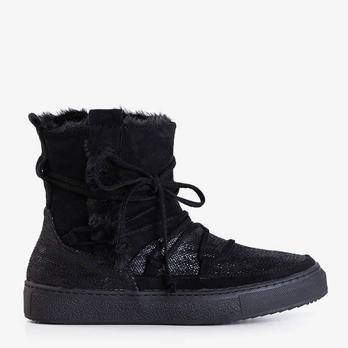 Чорні жіночі снігові черевики з хутром Nosesi - Взуття
