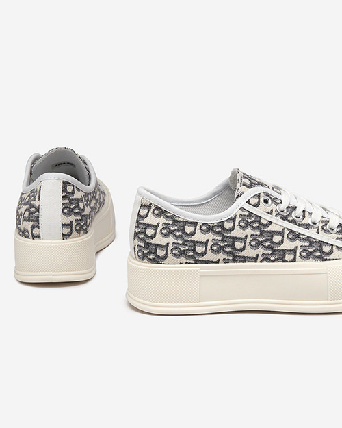 Жіночі кеди з візерунком на платформі в білому кольорі Berika - Взуття