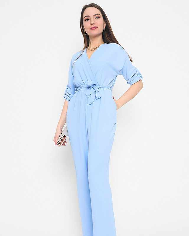 Blauer langer Damen-Jumpsuit - Kleidung