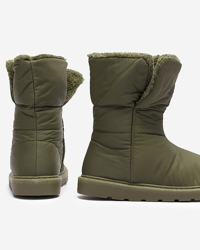 Dunkelgrüne Damenstiefel a'la Schneestiefel Kalioli Footwear