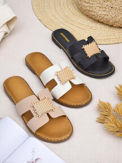 Royalfashion Damen-Slides mit Dekoration Crattes