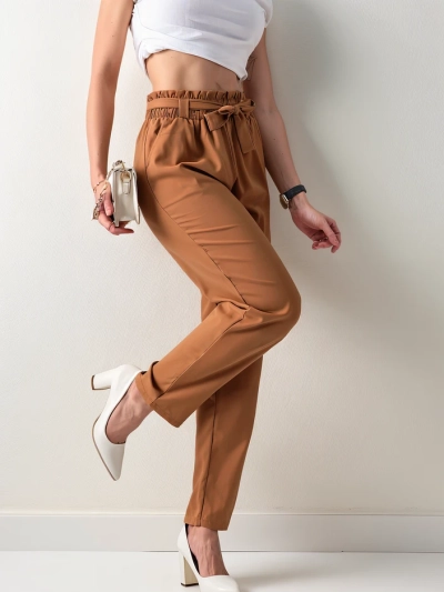 Royalfashion Einfache Damenstoffhosen mit Gürtel