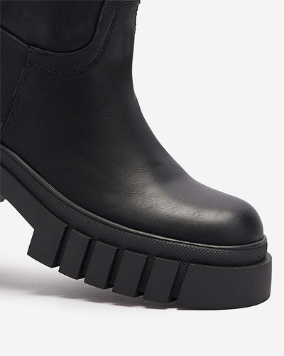 OUTLET Schwarze halbhohe Damenstiefel Astaroth - Schuhe