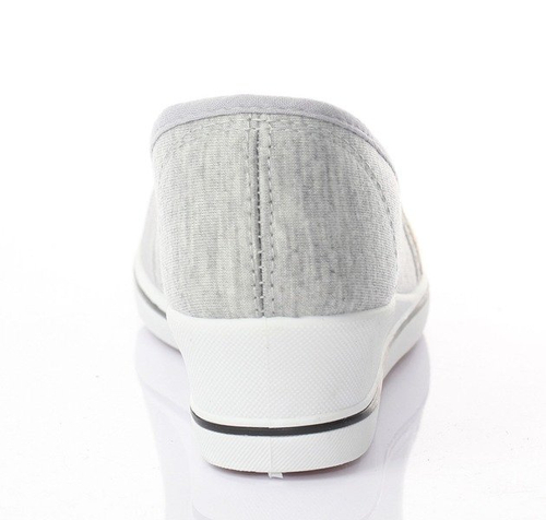 Szare trampki na koturnie - Obuwie