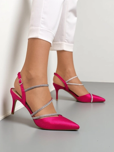 Royalfashion Damen Pumps ohne Absatz mit Strassriemen Heppsas