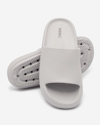 Жіночі гумові шльопанці Royalfashion Grey з тисненням Okeris