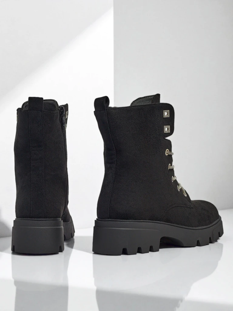 Öko-Wildleder Damenstiefeletten Tessaro mit Schnürung