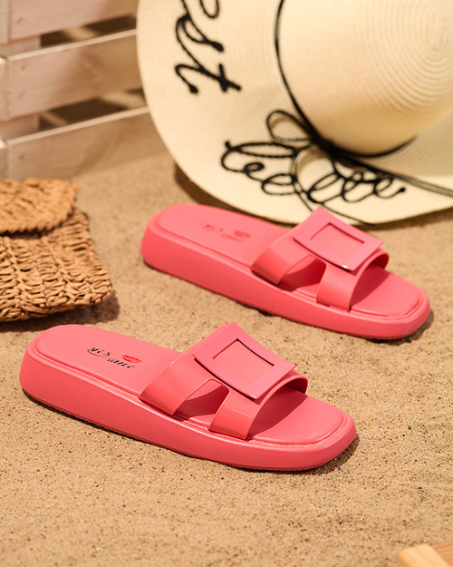 Жіночі коралові тапочки з орнаментом Zegor - Взуття