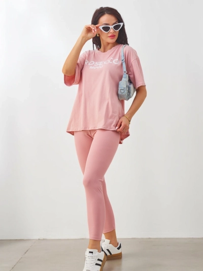 Royalfashion Damen Baumwollset mit kurzen Ärmeln und Leggings