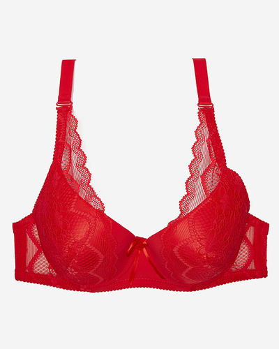 Roter Damen-BH mit Spitze- Lingerie