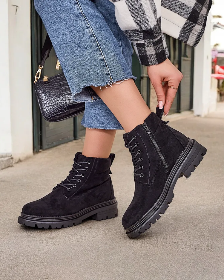 Royalfashion Damen Trapper Stiefel Savbery