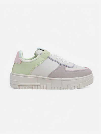 Damen-Sneakers Lycaste beige aus Öko-Leder mit flacher Sohle