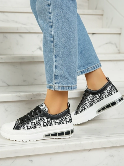 Sneakers Livia in Schwarz-Weiß mit Plateau