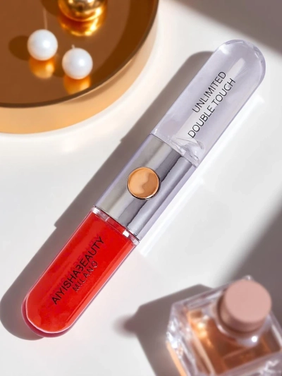 Lippenstift und farbloser Lipgloss 2-in-1 Hot Red