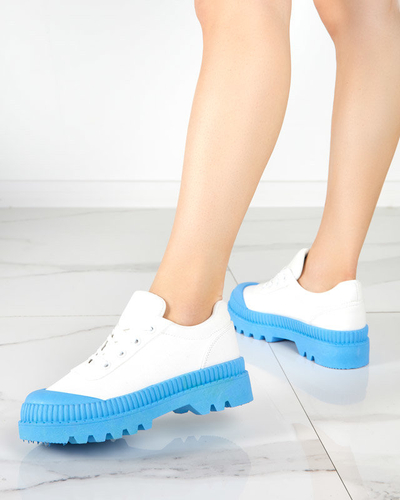 OUTLET Weiße Damensneaker mit blauer Sohle Comp - Footwear
