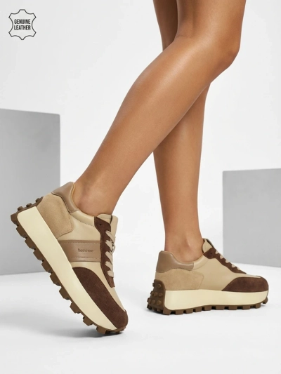 Sportliche Damen-Sneakers aus Naturleder Naterre