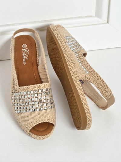 Damen-Espadrille-Sandalen mit Strasssteinen Belle Sparkle
