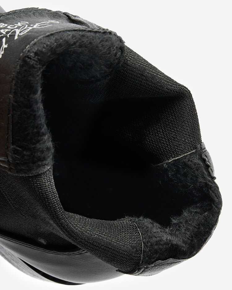 Royalfashion Schwarze Damenstiefel a'la sztyblety mit Verzierungen Ederte