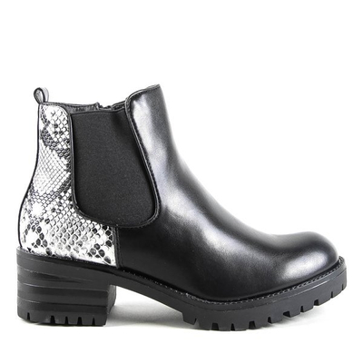 Schwarze Stiefeletten auf einem niedrigen Pfosten von Clancy - Footwear
