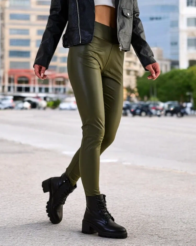 Royalfashion Damen Öko-Lederleggings